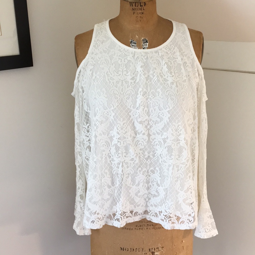 Coming down soon!
Hollister Cold Shoulder Lace shirt